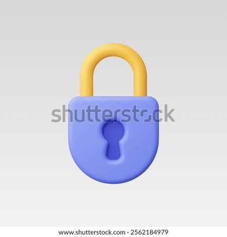 3d Realistic Locked Padlock vector illustration
