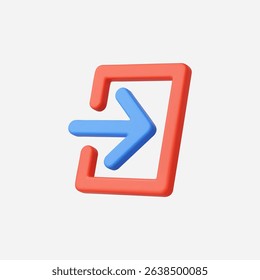 3d Realistic Login icon vector Illustration