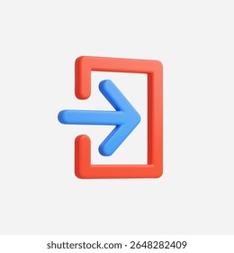 Ilustración vectorial de icono de Inicio de sesión realista 3d