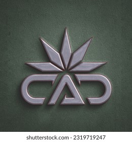 3d realistic logo mockup on concrete wall .. CAD LOGO