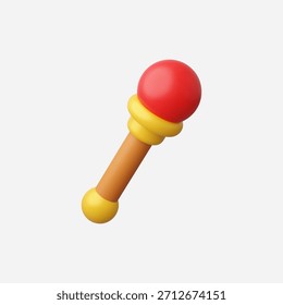 3d Realistic Magic Scepter icon vector Illustration