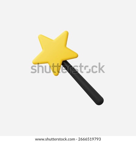 3d Realistic Magic Wand icon vector Illustration