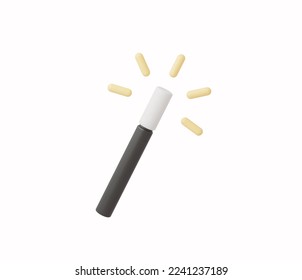 3d Realistic Magic wand vector Illustration