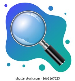 3D Realistic Magnifying Glass Loupe on abstract background. isolated vector illustration