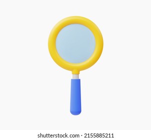 3d realistic magnifying glass vector illustration.