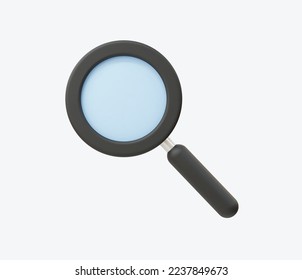 3.d Ilustración vectorial de vidrio de aumento realista
