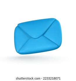 3d realistic mail envelope icon. Incoming mail notify. Online email concept. Vector illustration.