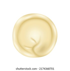 3d realistic meat dumplings, traditional russian cuisine, dough with filling pork and beef isolated on white background. Pelmeni, handmade natural product, delicious national dish. Vector illustration