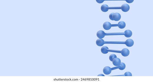 3d realistic medical spiral genetic dna for molecular chemistry, physics science, biochemistry in cartoon style