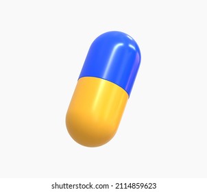 3D realistic medicinal capsule vector illustration