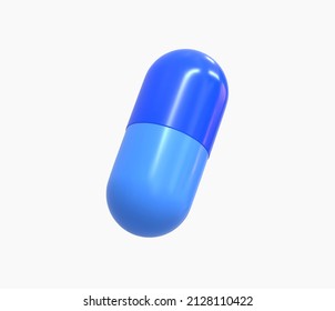 3D realistic medicinal capsule vector illustration