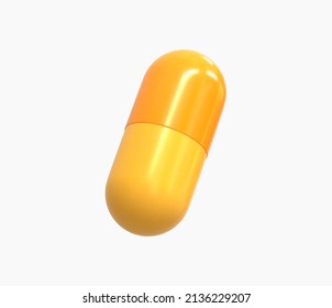 3D realistic medicinal capsule vector illustration