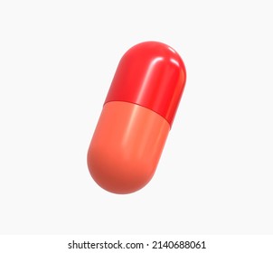3D realistic medicinal capsule vector illustration