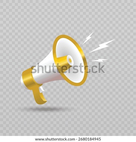 3d realistic megaphone vector Illustration on transparent background