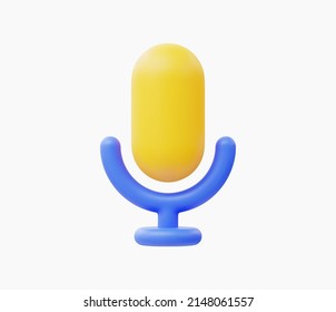 3d Realistic Microphone Icon vector illustration.