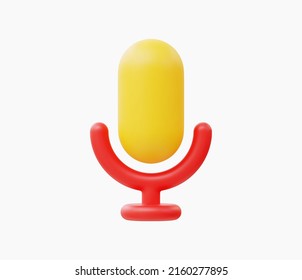 3d Realistic Microphone Icon Vector Illustration.