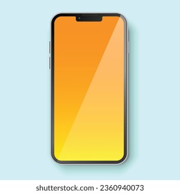 3D Modelos de smartphone realistas. Burla de Smartphone. Vista frontal del dispositivo. Teléfono móvil 3D con sombra. Ilustración del vector