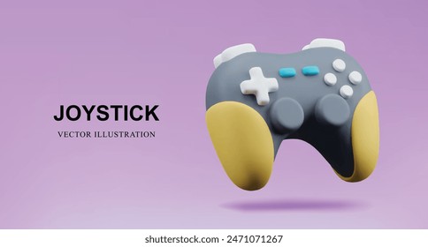 3D Realistic Modern Game Joystick Icon. Game Controller Gamepads Design-Vektorillustration
