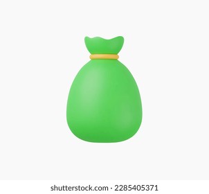 3d Realistic Money bag icon vector illustration