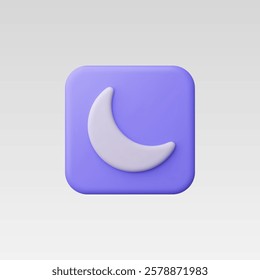 3d Realistic Moon icon vector illustration