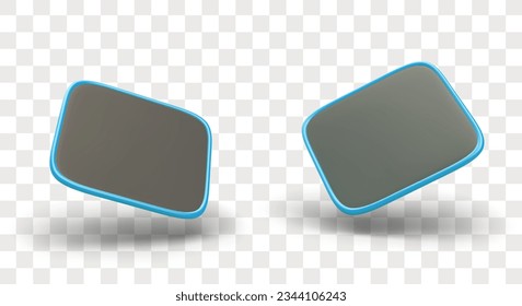 3d realistic mouse pad in different positions. Computer mouse pad for branding or design presentation concept. Template for computer store. Vector illustration