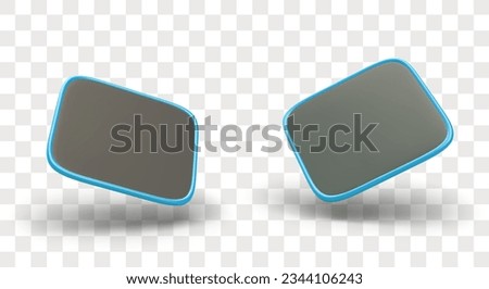 3d realistic mouse pad in different positions. Computer mouse pad for branding or design presentation concept. Template for computer store. Vector illustration
