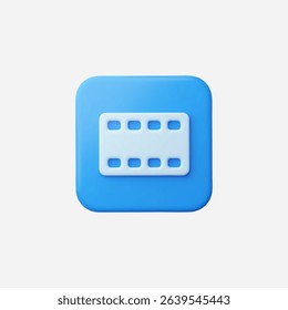 3d Realistic Movie icon vector Illustration