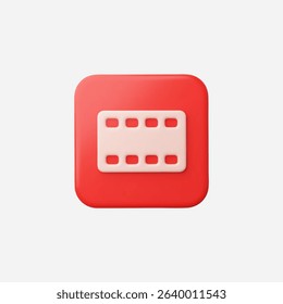 3d Realistic Movie icon vector Illustration