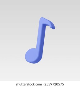 3d Realistic Music note Icon vector illustration