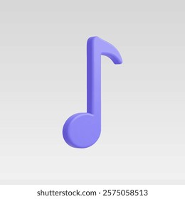 3d Realistic Music note Icon vector illustration