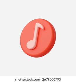 3d Realistic Music Note icon vector Illustration