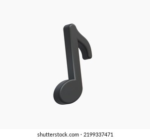 3d Realistic Music note vector illustration.