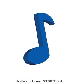 3d Realistic Music note vector illustration.