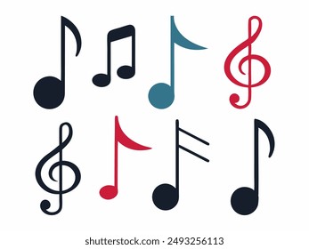 3d Realistic Music note vector illustration.