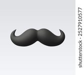 3d Realistic Mustache Icon vector illustration