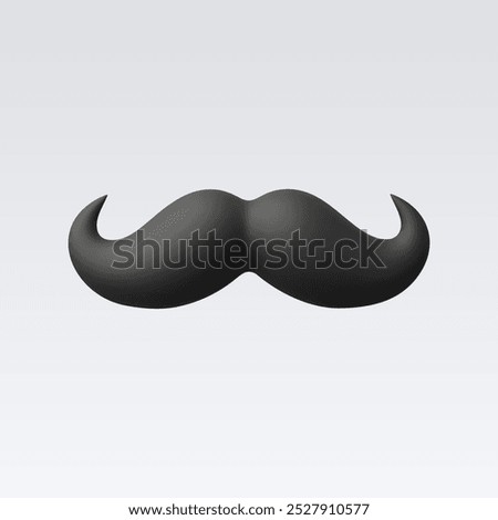 3d Realistic Mustache Icon vector illustration