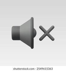 3d Realistic Mute Icon vector illustration