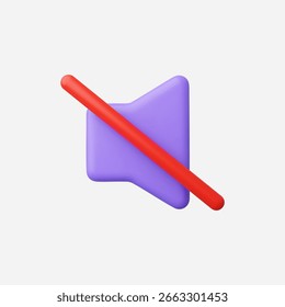 3d Realistic Mute icon vector Illustration