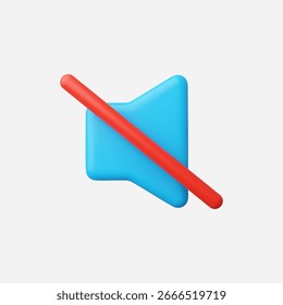 3d Realistic Mute icon vector Illustration