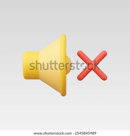 3d Realistic Mute Icon vector illustration