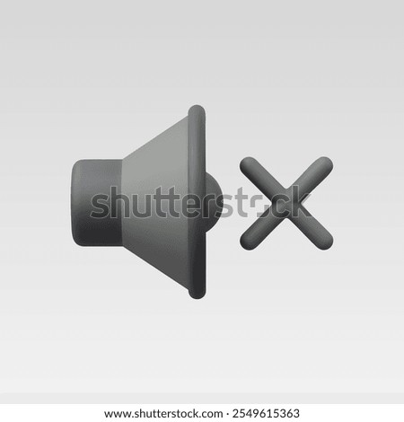 3d Realistic Mute Icon vector illustration