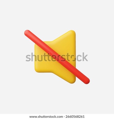 3d Realistic Mute icon vector Illustration