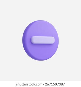 Ilustración vectorial de icono de signo negativo realista 3d