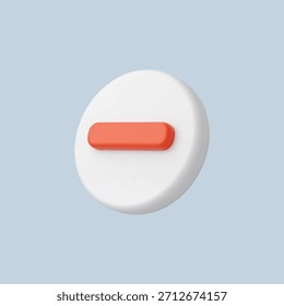 Ilustración vectorial de icono de signo negativo realista 3d