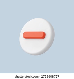 3d Realistic Negative Sign icon vector illustration