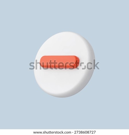 3d Realistic Negative Sign icon vector illustration