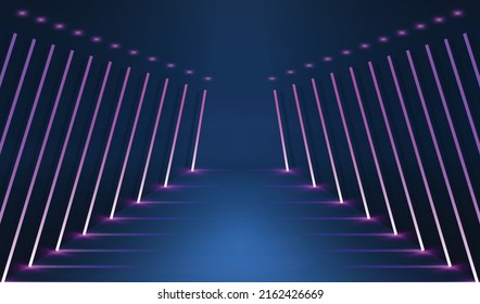 3d realistic neon background with line light effect. Product presentation mockup