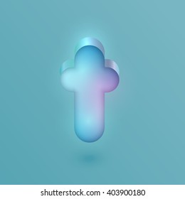 3D realistic neon character, vector