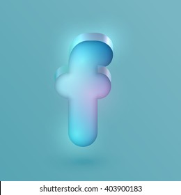 3D realistic neon character, vector