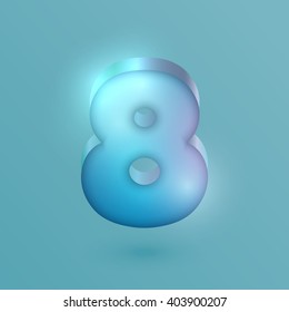 3D realistic neon character, vector